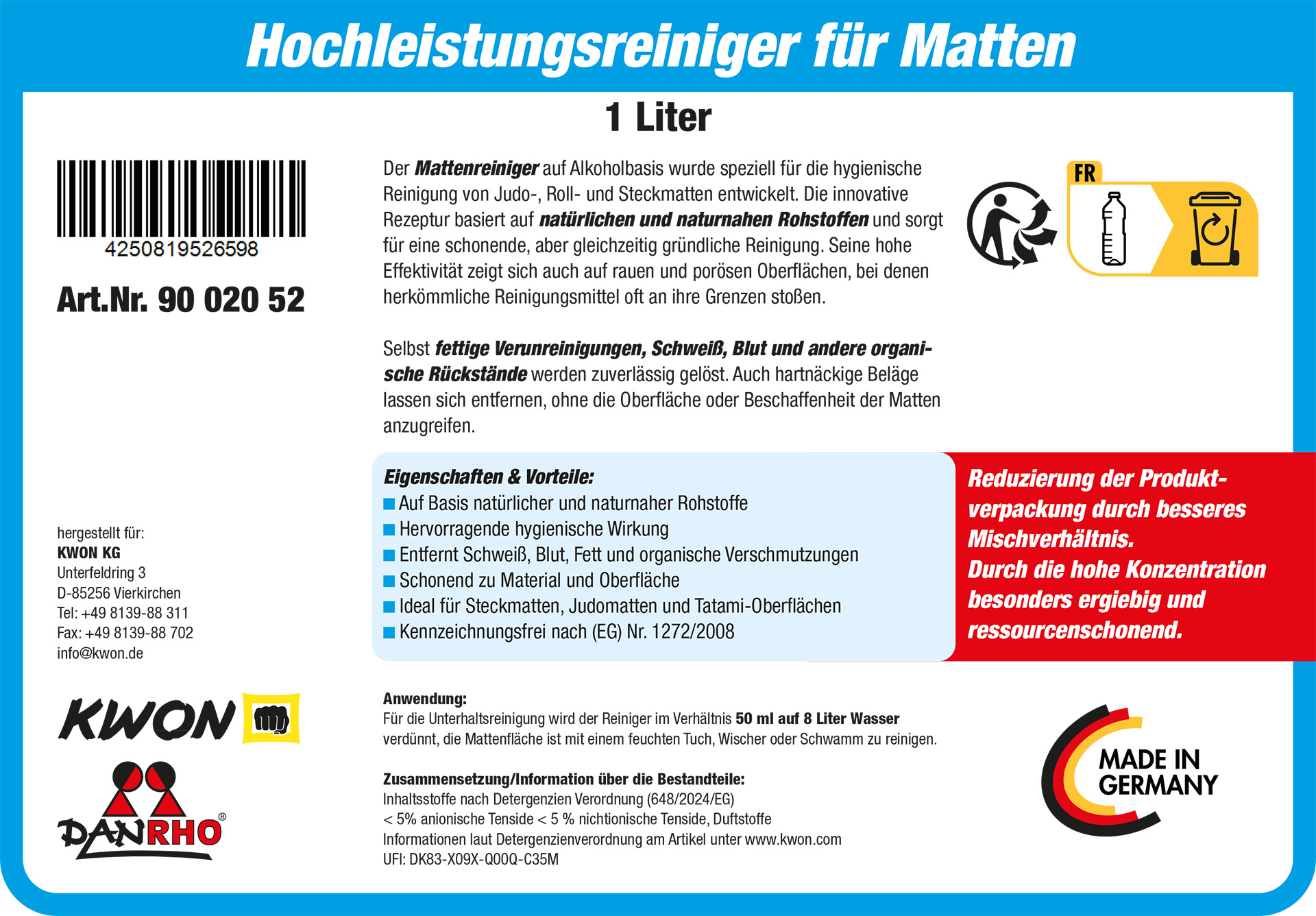 High-Performance Cleaner for Mats – 1 Liter